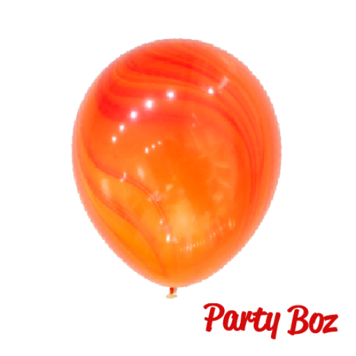 11吋 Qualatex 瑪瑙紋橡膠氣球 (紅x橙) [美國製]