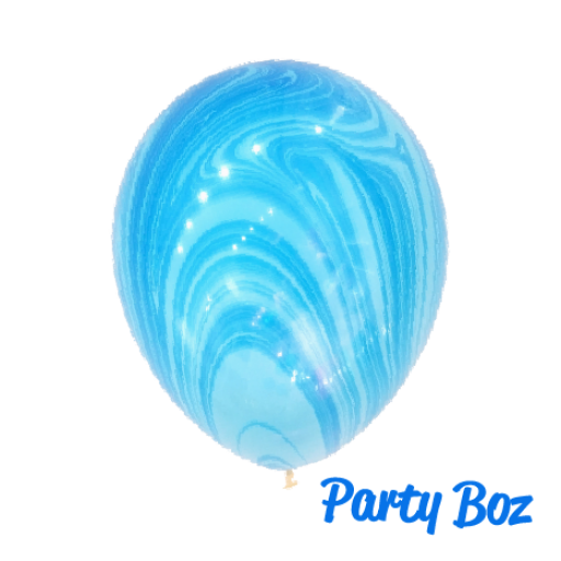 11吋 Qualatex 瑪瑙紋橡膠氣球 (藍色) [美國製]